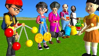 Scary Teacher 3D vs Squid Game Clackers Level Max 5 Times Challenge Miss T vs Nick and Tani Winning [upl. by Lemire]