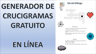 Generador de Crucigramas en línea sin descargas [upl. by Lose]