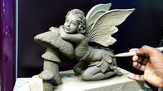 A Cute Butterfly Angel making with clay  clay modelling [upl. by Mcnully]