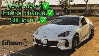 2022 BRZ update 6 months of ownership  New wheels Fifteen 52 Chicane [upl. by Damali]