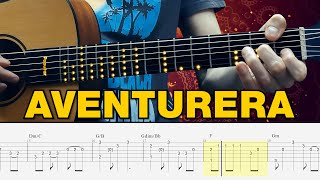 Alberto Plaza – Aventurera Fingerstyle Guitar Tabs [upl. by Ridinger464]