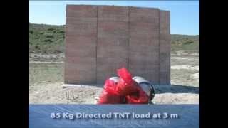 Blast Resistant Wall Test under 85 Kg directed TNT load [upl. by Lindon]