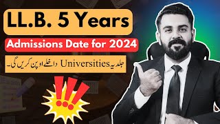 LLB 5 Years Admissions 2024  The Law Channel [upl. by Denyse]