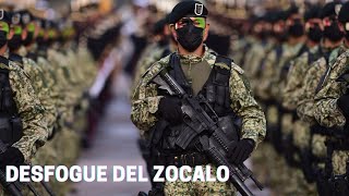 Paso veloz y desfogue del Zócalo 16 septiembre 2021 Desfile Militar [upl. by Ynehteb592]