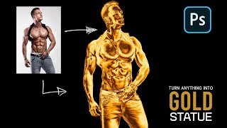 Turn Any Photo into Gold Statue in Photoshop [upl. by Nedyrb]