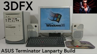 ASUS Terminator Lanparty Gaming Build 3DFX Voodoo 3 AMD Athlon XP [upl. by Meldon]