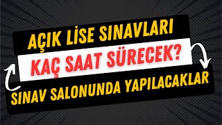 Açık Lise Sınavına Girişte Yanımızda Bulunması Gerekenler [upl. by Festatus932]