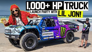 Ken Block Reveals New 1100hp Trophy Truck w Lil Jon at a Massive Beach Party in Mexico [upl. by Eppes96]