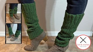 Crunch Leg Warmers Free Crochet Pattern Tutorial [upl. by Acisej]