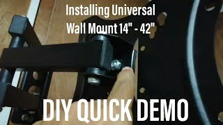 How to Install Universal Swivel TV Wall Mount Bracket 14quot  42quot from Lazada Quick Demo Review [upl. by Anaj]