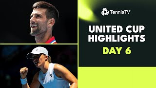 Djokovic vs De Minaur Swiatek Tsitsipas amp Garcia Feature  United Cup 2024 Day 6 Highlights [upl. by Gabor]