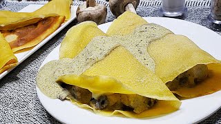 CREPES SALADOS pollo con champiñones recetas fáciles y rápidas [upl. by Yelekalb283]