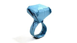 ORIGAMI DOLLAR DIAMOND RING TUTORIAL 折り紙 ダイヤの指輪 Mothers Day [upl. by Piks]