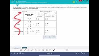 ALEKS Identifying hydrogen bonding interactions between molecules [upl. by Gherardi699]