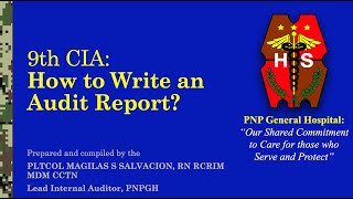 9th CIA How to Write an Audit Report [upl. by Artur]