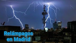 🌩️⚡ Tormenta electrica en Madrid  España timelapse de Relámpagos ⚡🌩️ [upl. by Rebekkah]