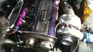 RB25DET s14 custom T4 top mount turbo [upl. by Bathsheba]