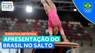 JOGOS PANAMERICANOS  REBECA ANDRADE LIDERA O BRASIL NO SALTO [upl. by Eninnej543]