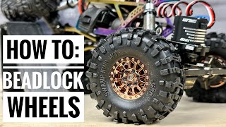 SCX24 Beginner Series HOW TO Assemble 10 Beadlock Wheels [upl. by Aderfla]