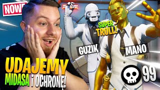 Udajemy MIDASA i jego OCHRONĘ w Fortnite  mega TROLL [upl. by Stedman397]