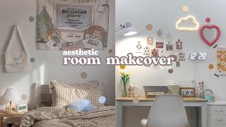 EXTREME Aesthetic Room Makeover 2022 🌷 koreaninspired pinterest pastel cozy  Shopee Finds 🧸☁️ [upl. by Paco]