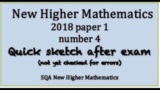 2018 SQA Higher Mathematics paper 1 No 4 [upl. by Yrrol]