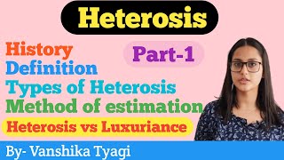 Heterosis types and its estimation Part1 By Vanshika Tyagi [upl. by Adaner]