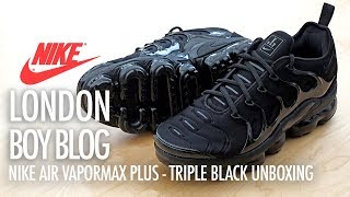 Nike Air Vapormax Plus Triple Black  Unboxing [upl. by Rust]