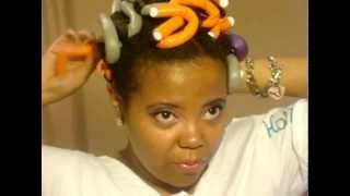 Cantu Shea Butter Flexi Rod Set amp Results for NaturalProcessed Hair [upl. by Anilatsyrc]