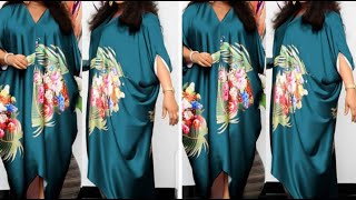 Front seam high low cowl kaftan gownEasiest method [upl. by Atis]