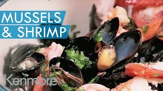 Easy Seafood Recipes Mussels amp Shrimp in White Wine Sauce  Kenmore [upl. by Keffer]