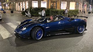 15 Million Pagani Zonda Barchetta driving in Milan  Loud Sound and Start Up [upl. by Halludba143]