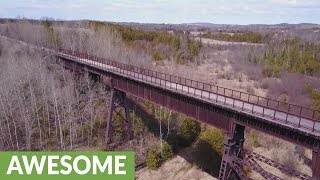 Drone captures breathtaking biking trail in Kawartha Lakes Ontario [upl. by Etteniotna]