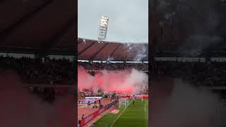 Crazy pyro show by Royal Antwerp fans today against Union SaintGilloise ultras [upl. by Sybley81]