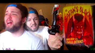 PO BOX OPENING 8 TRYING SATANS BLOOD HOT SAUCE 800000 SU [upl. by Aikahc619]