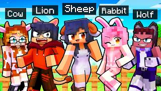 10 FRIENDS on one ANIMAL BLOCK in Minecraft [upl. by Suoicserp]