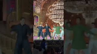 Shah Rukh Khan Salman Khan and Aamir Khan dance to Naatu Naatu at the celebration of Anant Ambani [upl. by Loyce793]