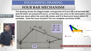 Engineering Drawing  Four bar mechanism  Learn with Nikhil [upl. by Perry516]