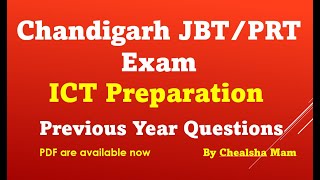 Chandigarh JBTPRT ICT Previous Year Questions  Chandigarh JBTPRT ICT PYQ  ICT Class By Chealsha [upl. by Sackey816]