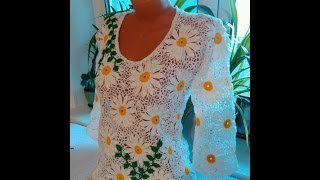 BLUSAS TEJIDAS A CROCHET CON FLORES [upl. by Adelaida]