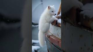 This little fox is really naughty wildlife animals Arctic fox cuteanimals [upl. by Shauna]