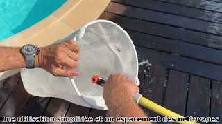 POCHE WAT 2 AVEC BAGUE INTÉGRÉE AVEC SON PANIER SKIMMER PRÉFILTRE ADAPTÉ COMPATIBLE WATERAIR [upl. by Henrion]