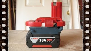 Bosch Lithium Ion 18v Battery Adaptor DIY NiMH Power Tool vs NiCd NiCad Li Drill Jigsaw Driver [upl. by Meece]