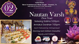 🔴LIVE  Nutan Varsh Sabha amp Annakut  Vadtal Dham Houston  SSAUSM Houston [upl. by Comptom]