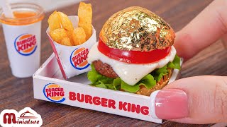 Miniature 24K Gold Whopper Worlds Priciest Mini Burger  ASMR Cooking Mini Food [upl. by Killy]