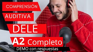 DELE A2 Comprensión AUDITIVA Completo con respuestas  Pensando Español [upl. by Ecnaralc]