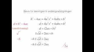 Bevis for løsningen til 2 gradsligningen [upl. by Serene794]