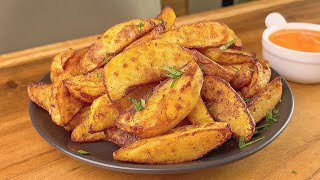 Perfect Crispy Roasted Potatoes Without Deep Frying Air Fryer Potato Wedges [upl. by Fauman]