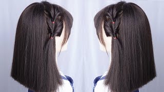 Peinados Sencillos Para Cabello Corto Para Niñas  Peinados Para Graduación Faciles Y Bonitos [upl. by Nahallac]