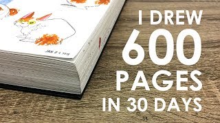 GIANT SKETCHBOOK TOUR  600 Pages in 30 days [upl. by Gualtiero598]